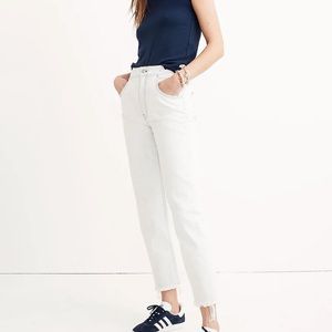 Tapered wide leg white Madewell jeans